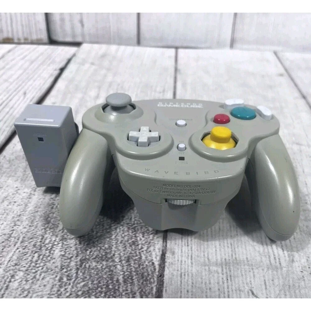 NO BACK - Nintendo Gamecube Wavebird Controller DOL-004 + Receiver DOL-005 WORKS